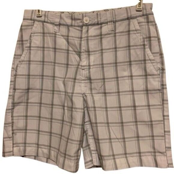 HAWK SIZE 32 WHITE CHECKED SHORTS - Picture 2 of 4
